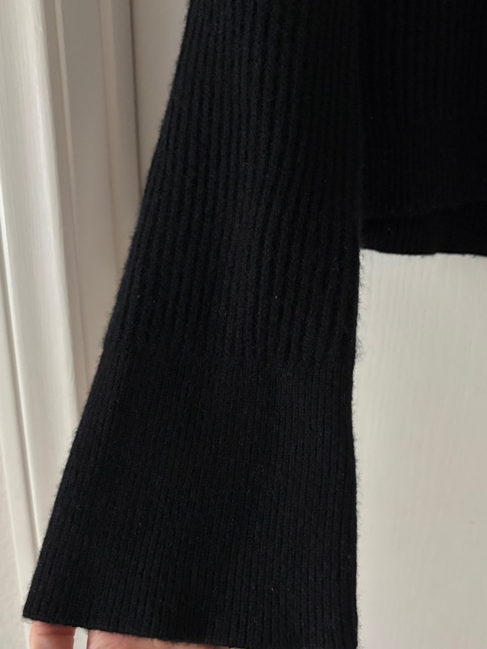 J. Crew Black 100% Cashmere Ribbed Cropped Sweater - Picture 2 of 5
